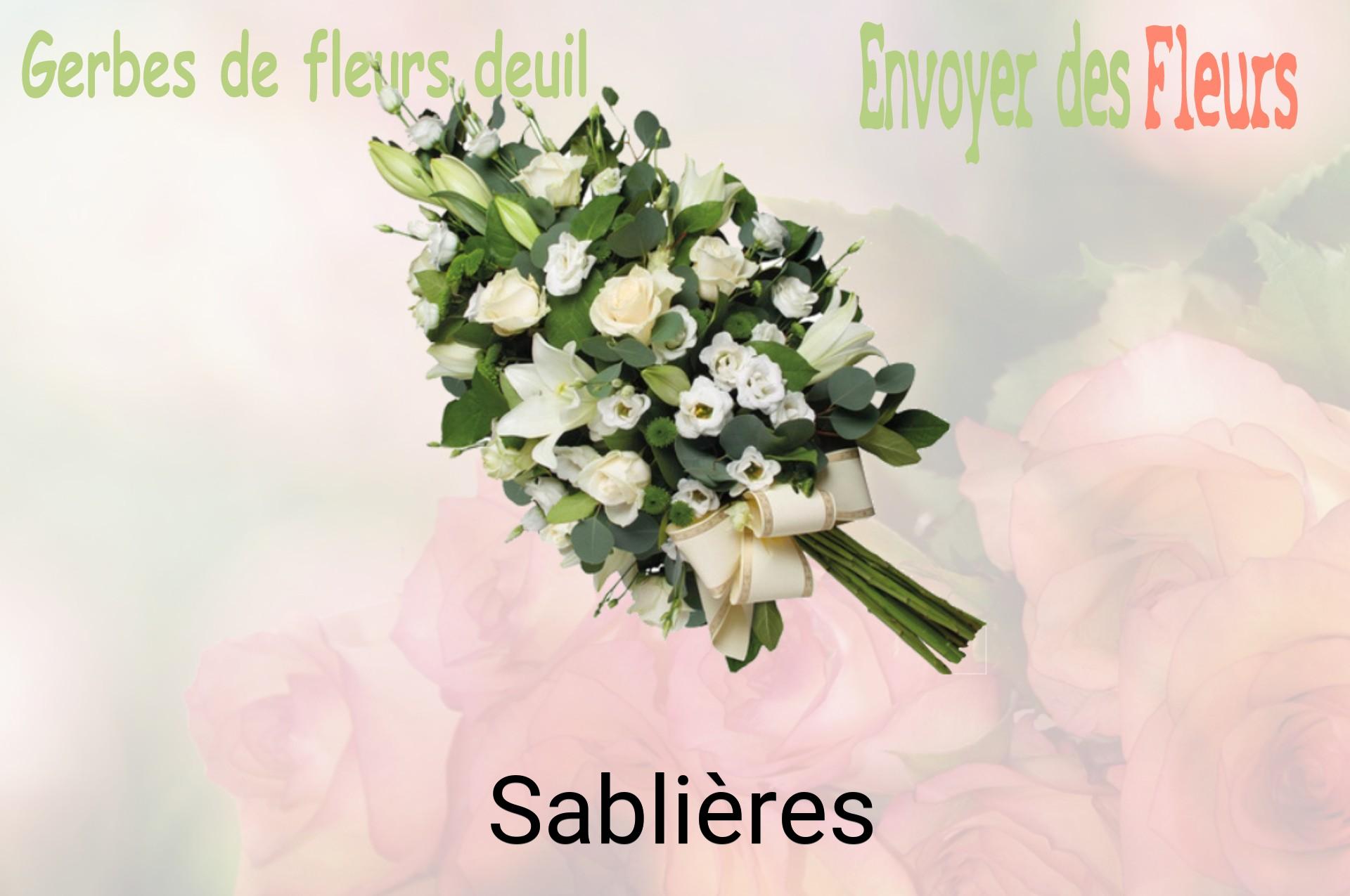 Gerbe de fleurs de deuil livrée à Sablières